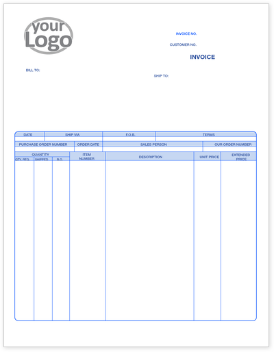 Compact Carbon Copy Invoices