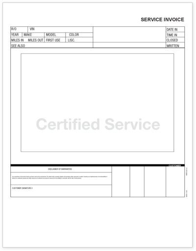 Service Invoice  Form - Free Template